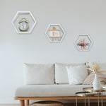 Set of 3 Hexagonal Floating Shelves