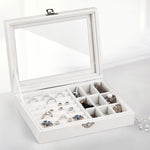 Velvet Clear Lid 9 Grid Jewelry Box