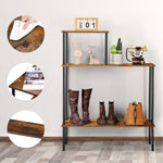 Industrial Console Table with Shelves