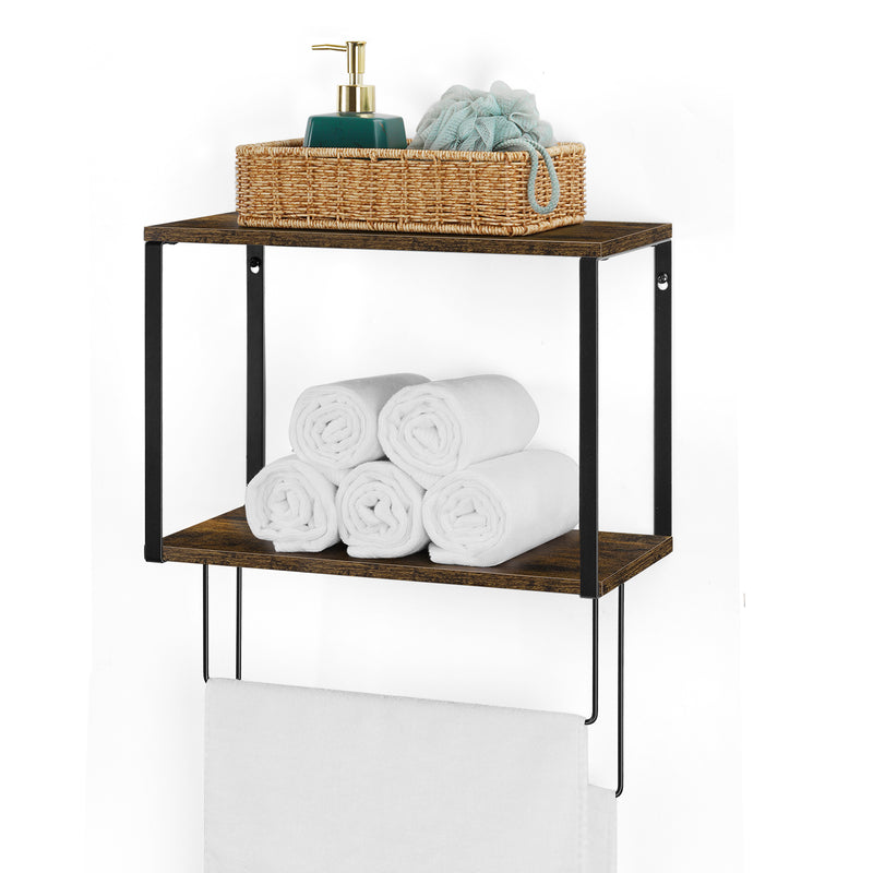 2 Tier Towel Holder Wall Shelf