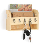 Mail and Key Holder with 5 Key Hooks