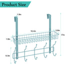 Over The Door Shelf with  5 Hooks & Basket