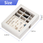 Velvet Clear Lid 9 Grid Jewelry Box