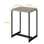 End Table with Shelf, Gray