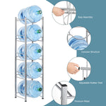 Water Cooler Jug Rack, Detachable Storage Rack, Silver