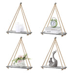 Wood Hanging Swing Rope Shelves