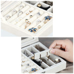 Velvet Clear Lid 9 Grid Jewelry Box