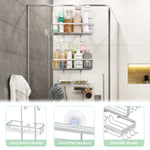 Over the Door Aluminum Shower Caddy, Silver