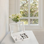 Velvet Clear Lid 9 Grid Jewelry Box