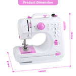 Portable Sewing Machine with 12 Built-in Stitch Patterns