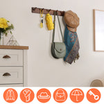 Wooden Coat Rack with Hooks