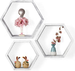 Set of 3 Hexagonal Floating Shelves