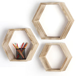 Set of 3 Hexagonal Floating Shelves