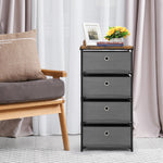 Nightstand with 4  Fabric Drawers