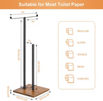 2 Pack Toilet Paper Holder with Wood Square Base