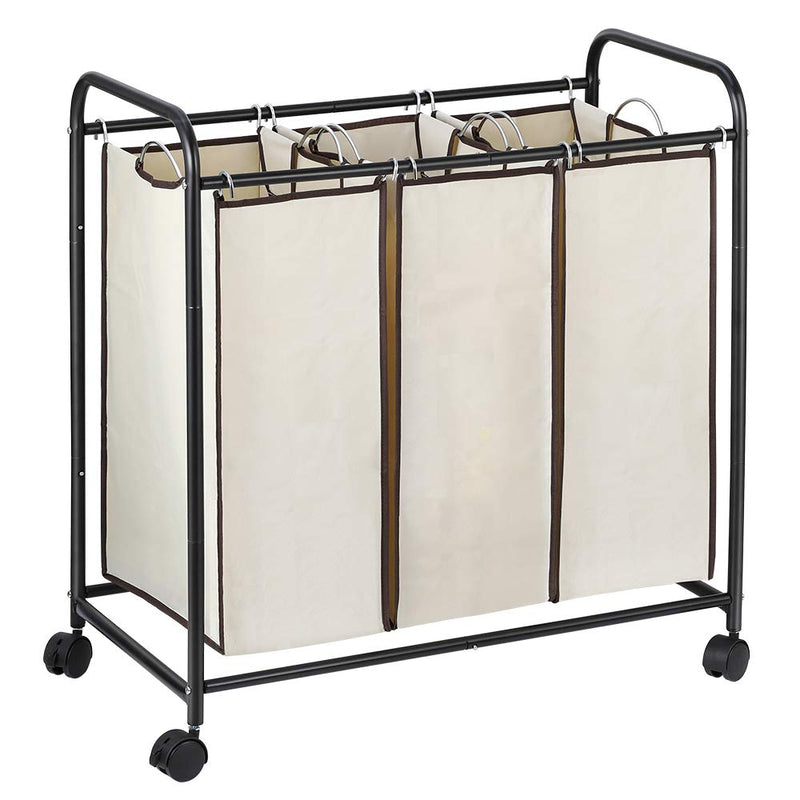 3-Bag Laundry Sorter Cart with Removable Bags