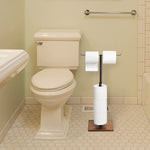 2 Pack Toilet Paper Holder with Wood Square Base