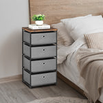 Nightstand with 4  Fabric Drawers