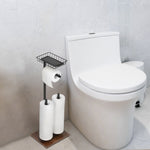 Toilet Paper Holder Stand with Storage Shelf