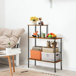 Industrial Console Table with Shelves