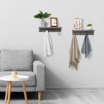 Wood Coat Rack with 4 Dual Hooks