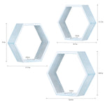 Set of 3 Hexagonal Floating Shelves