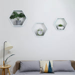 Set of 3 Hexagonal Floating Shelves