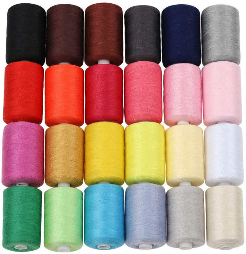 30-Piece, 24-Color Cotton Sewing Thread Set