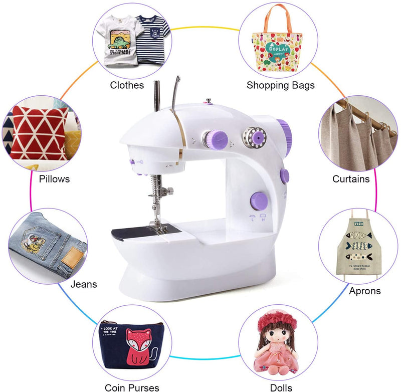 XS Sewing Machine with Extension Table, Flex-Speed Double-Thread Cordless, Lavender