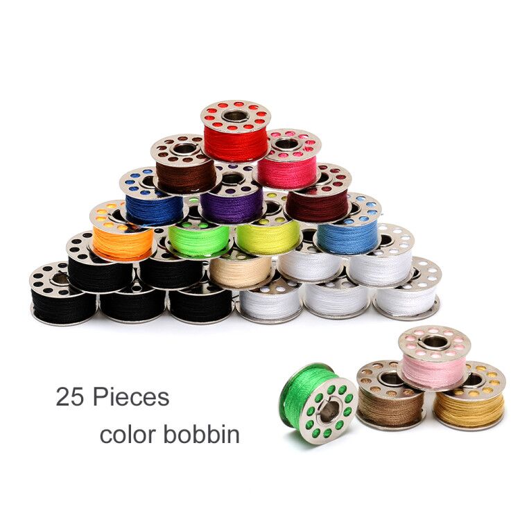 25-Piece, 17-Color Expansion Bobbins and Sewing Thread Set