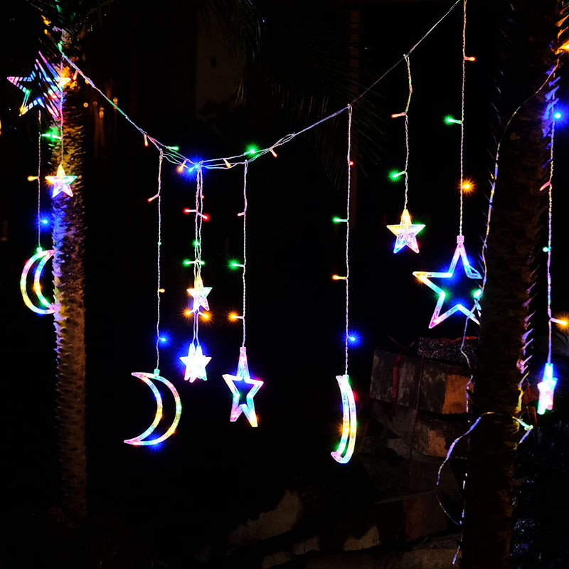 Solar Star & Moon Curtain Lights