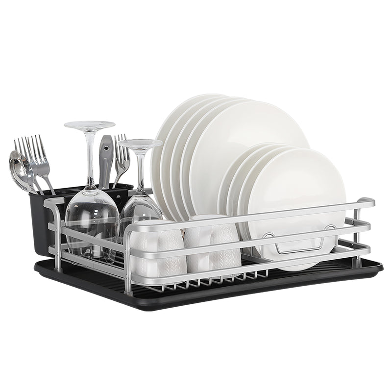 Aluminum Dish Drying Rack with Utensil Holder